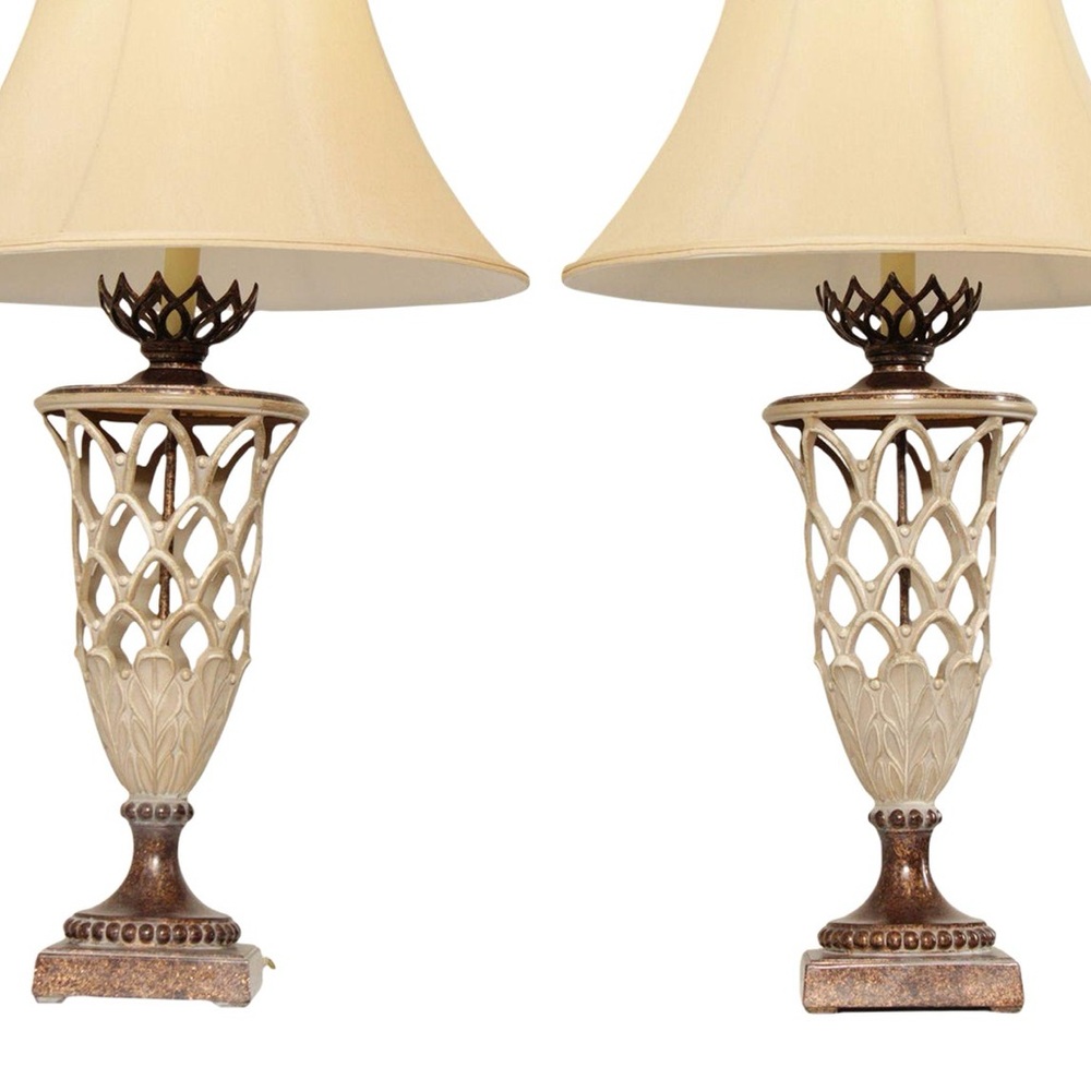 Vintage (2) Berman Neoclassical Style Urn Table Lamps